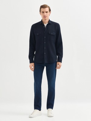 Karaca Erkek Modern Fıt Gömlek-Lacivert