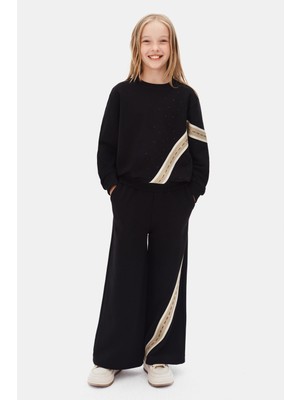 Nk Kız Çocuk Şerit Detaylı Takım Takım 8-14 Yaş Siyah
