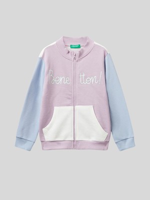 Benetton Kız Çocuk Fermuarlı Sweatshirt 1-6 Yaş Lila