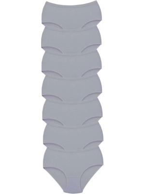 7 Adet Tutku Kadın Yüksek Bel Bato Kalın Lastik Külot Gri