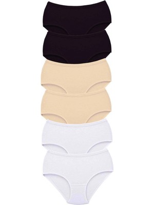 6 Adet Tutku Kadın Yüksek Bel Bato Kalın Lastik Külot S15