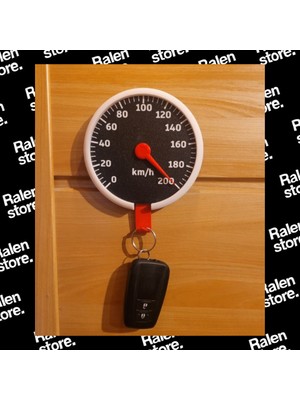 Ralen Hız Göstergeli Anahtar Tutucu Ibre Hareketli Model | 12CM | Siyah ( Yüksek Kalite 3D Baskı Pla )