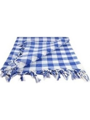 Kareli Saçaklı Mavi Masa/piknik/sofra Örtüsü 165X170 cm
