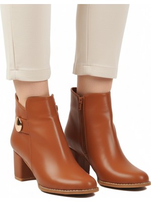 Taba Dar Kalıp Içi Polarlı Fermuarlı Topuklu Kadın Bot 262325 Z