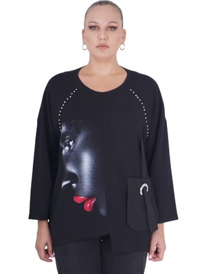 Kadın Büyük Beden Asimetrik Bluz