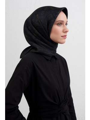 Armine Tivil Saf Ipek Eşarp 9431 - 83 Füme Karışık Desen