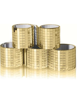 Deyhome Aynalı Mozaik Kendinden Yapışkanlı Taşlı Dekor Bandı 4 cm x 1 mt  Gümüş ve Gold
