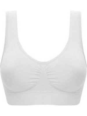 Beyaz Dikişsiz Kadın Pedli Sütyen Korse - 704