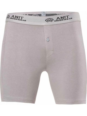 Likralı Uzun Erkek Boxer Gri - 1114A