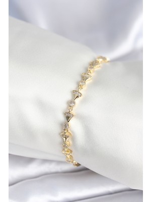 Pirinç Gold Renk Yelpaze Model Kadın Bileklik