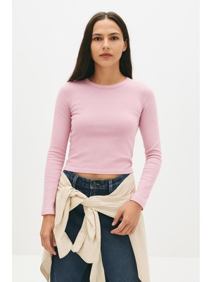 Parmak Geçmeli Düz Ribana Sweat