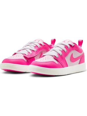 Jordan 1 Low Alt Ps Kız Çocuk Lastik Bağcıklı Gri Cırtlı Deri Ayakkabı DR9748-146