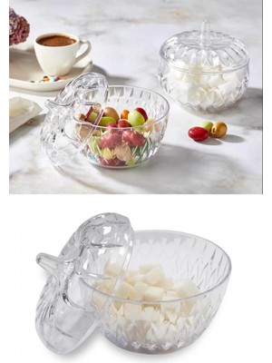 2'li Mika Dekoratif Şekerlik Lokumluk Seti