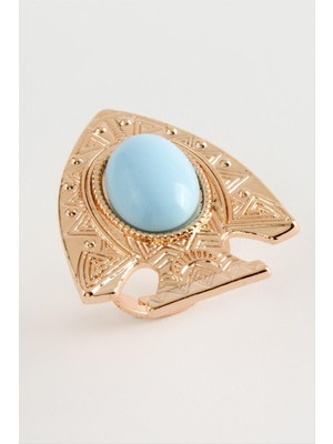 Zengezur Balık Turkuaz Taşlı Yüzük-Roz