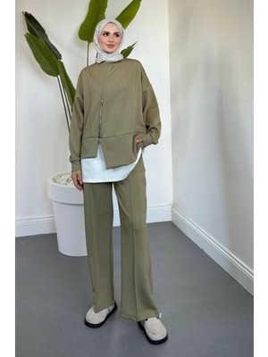Skylar Alt Kısmı Fermuarlı Içlikli Takım Haki
