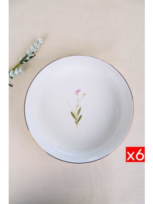 Tabak Evi Porselen Natura Çuha Altın Yaldızlı Kase 20,50X5CM 1170CC 6 Lı