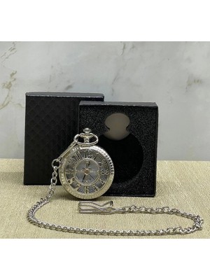 Özel Kutulu Rakamlı Gümüş Köstekli Saat