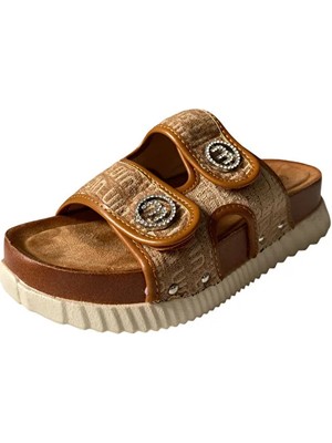 Guja 25Y178 Kadın Kalın Taban Ortopedi Terlik Camel
