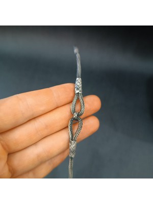 Oksitli Kazaziye Gümüş Erkek Bileklik - Eskitme Model