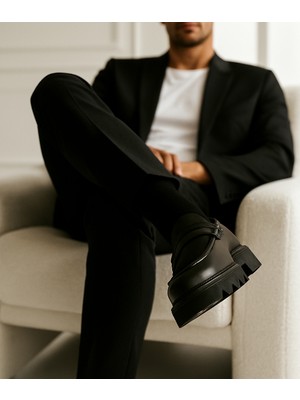 Growish GR0393 Hakiki Deri Italyan Tarz Tasarım Eva Yüksek Taban Koku Yapmaz Spor Klasik Ayakkabı