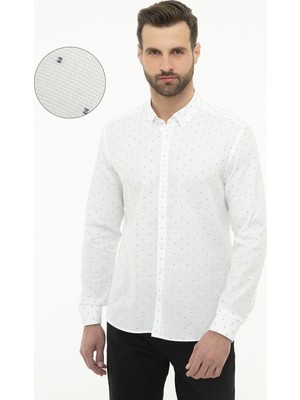 Pierre Cardin Erkek Lacivert Slim Fit Uzun Kollu Gömlek 50219452-VR033