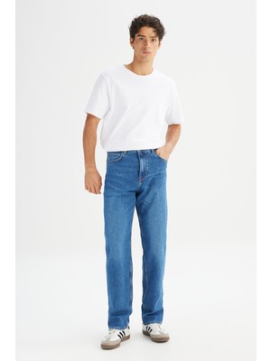 Asher Loose Fit Geniş Kesim Düşük Bel Indigo Denim Jean Pantolon