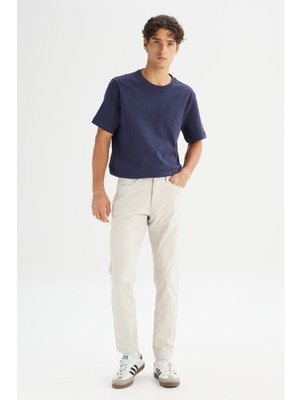 Regular Fit Normal Kesim Normal Bel Dar Paça 5 Cep Casual Bej Pantolon