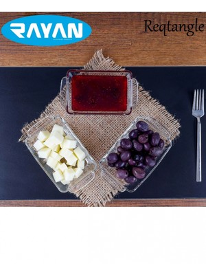 Reqtangle Tekli Dikdörtgen Cam Kahvaltılık -81484