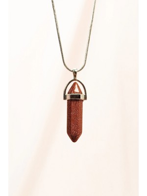 Yıldız Taşı Doğal Taşı Zincirli El Yapımı Tasarımlı Kolye Uç: 3,5 cm Zincir: 20 cm Kutulu