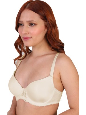 Ekru Mı 189C Pedli Dantelli Balenli Sütyen