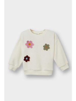 DeFacto Kız Bebek Bisiklet Yaka Çiçekli Sweatshirt G2644A525AU