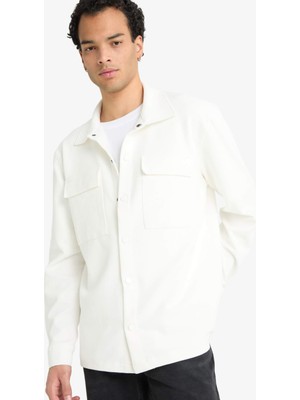 DeFacto Regular Fit Twill Gömlek Ceket E7689AX25AU