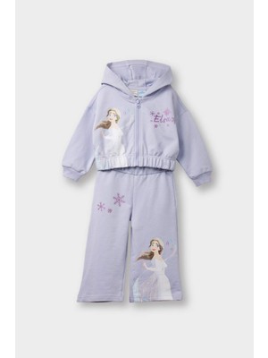 DeFacto Frozen 2'li Takım Kapüşonlu Sweatshirt Eşofman Altı Kız Bebek G1597A525AU