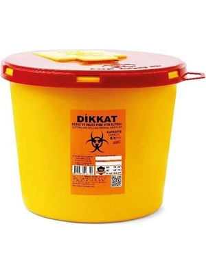 10 Adet Enfekte Atık Kutusu 5 Lt. + Tıbbi Atık Torbası 2 Adet