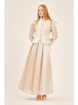 Ftz Women Kadın Abiye Takım  Beige 31126