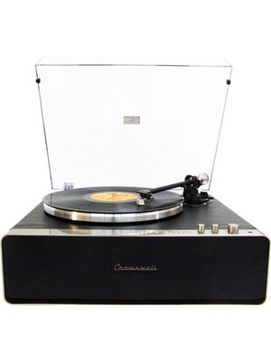 Nostaljik Ahşap Kaplama Pikap 33X45 Plaklar Bass Bluetooth Crownwell Vegas Plus Silver Renk
