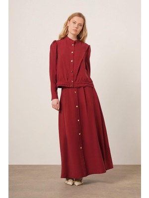 Ftz Women Kadın Modal Etekli Takım  Bordo 31174
