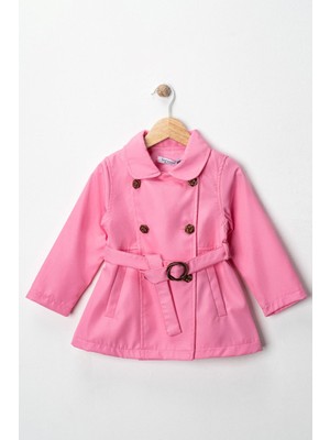 Miniğimin Cicileri Trençkot Kemerli Astarlı kız çocuk - Pembe