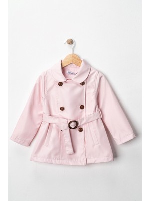 Miniğimin Cicileri Trençkot Kemerli Astarlı kız çocuk - Pudra