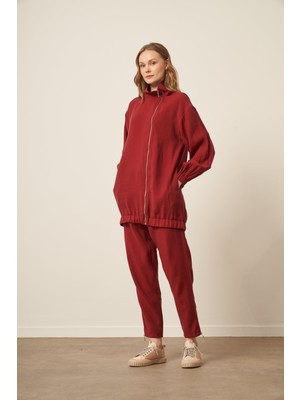 Ftz Women Kadın Modal Pantolonlu Takım  Bordo 30716