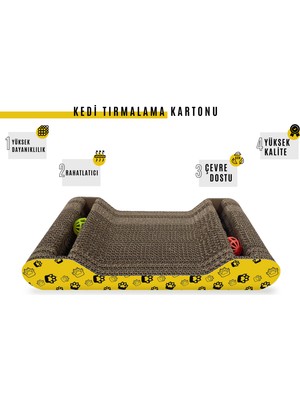 Karton Kedi Tırmalama Çantoplu 38*6*20