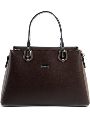 Silver & Polo Kahve - Vizon SP1253 Kadın El Çantası