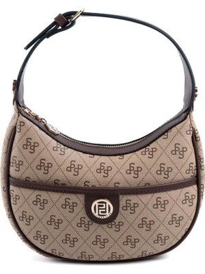 Silver & Polo Koyu Bej - Kahve SP1194 Kadın Omuz Çantası