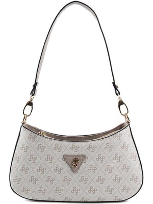 Silver & Polo Silver Polo Bej - Kum Monogram Kadın Omuz Çantası SP1251