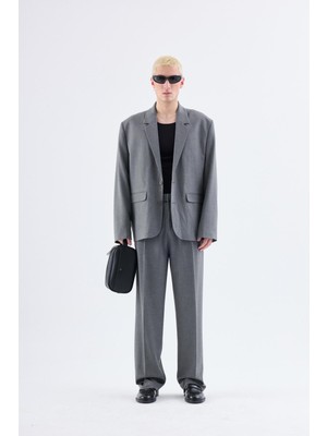 Klasik Oversize Takım Elbise Gri