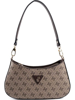 Silver & Polo Koyu Bej - Kahve Kadın Omuz Çantası Ergonomik Tasarım ve Tek Bölmeli İç Yapı