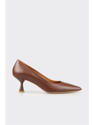 Kahve Deri Kadın Stiletto