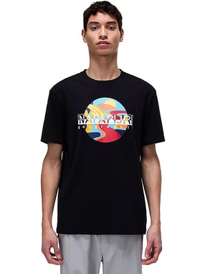 Napapijri NP0A4IE69411-S-VALDOR Ss Siyah Relaxed T-Shirt