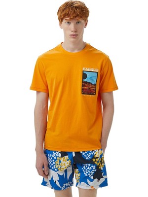 Napapijri NP0A4IE6A701-S-VALDOR Ss Turuncu Relaxed Erkek T-Shirt