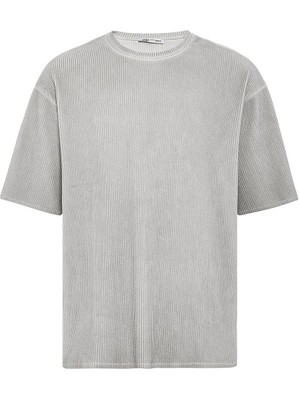 Yıkamalı Ottoman Basic Oversize Tişört Gri